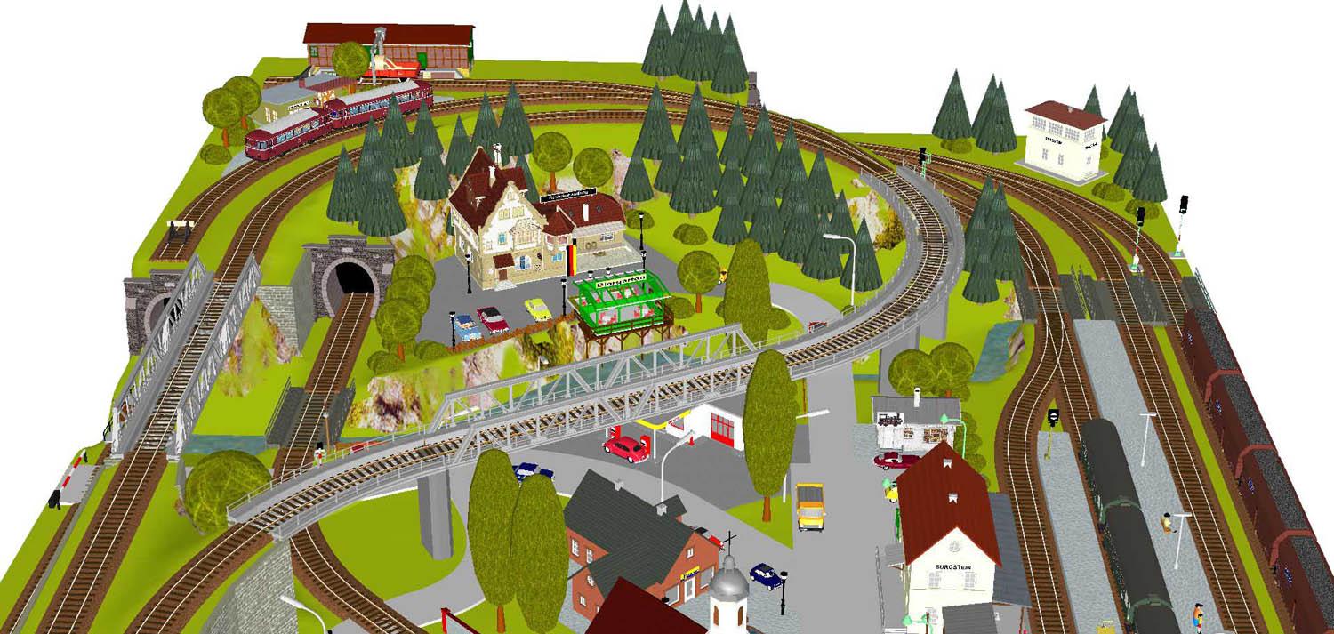 GP3-0180 C-Gleis Styroporanlage Burgstein 250x120